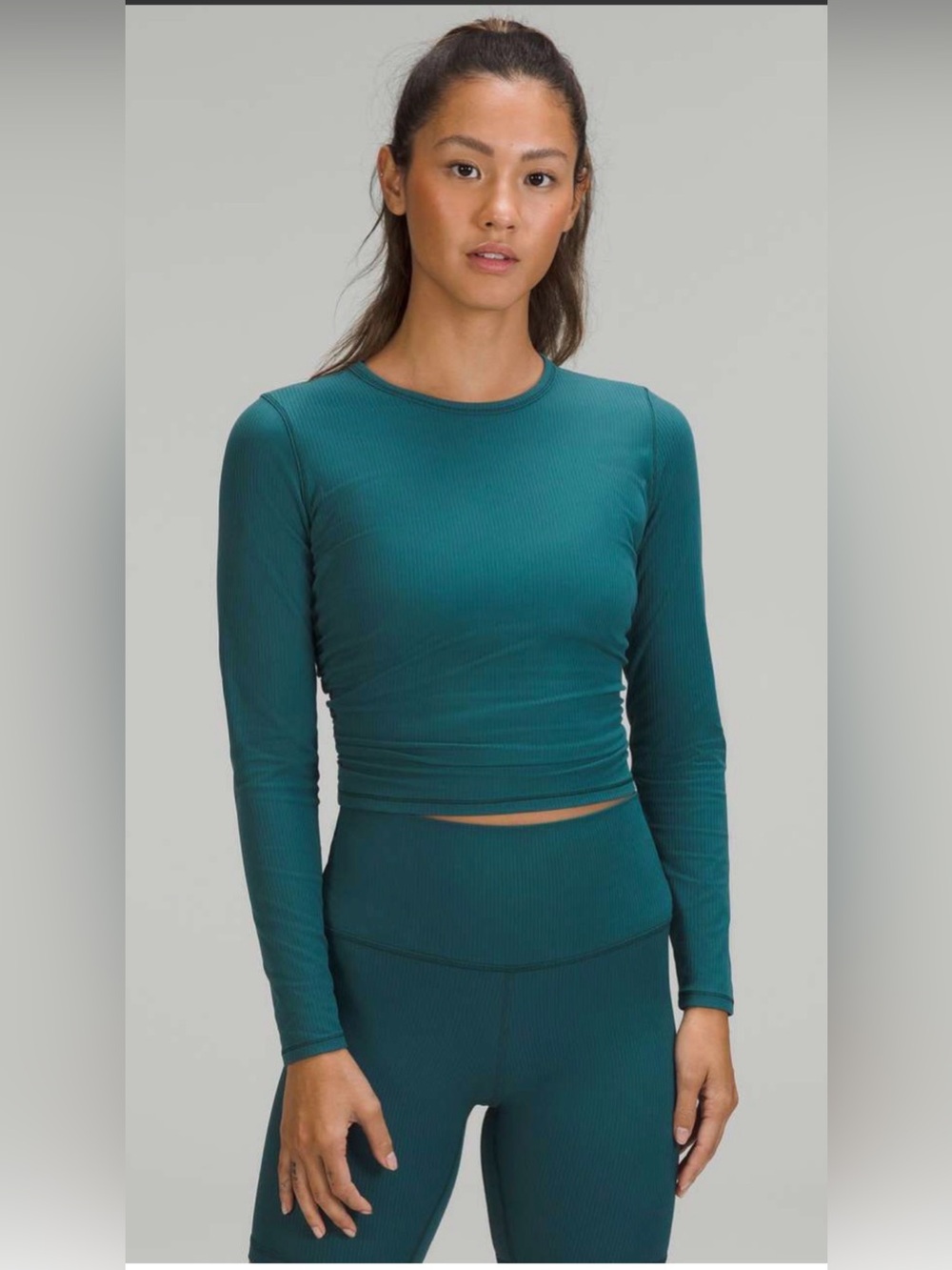Lululemon All It Takes Ribbed Nulu Long Sleeve EST 4-6– Green Jasper